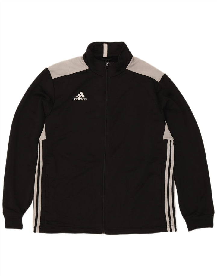 Giacca da tuta da uomo Adidas XL in poliestere color block nero