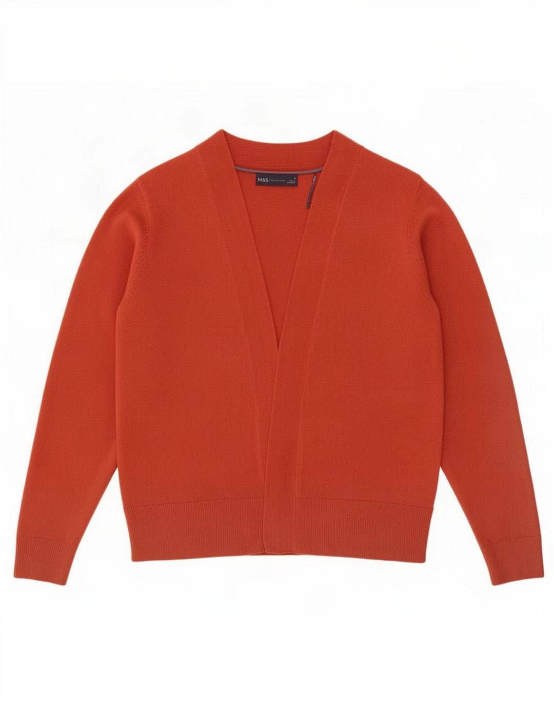 Maglione cardigan aperto da donna Marks & Spencer UK 14 Acrilico marrone medio
