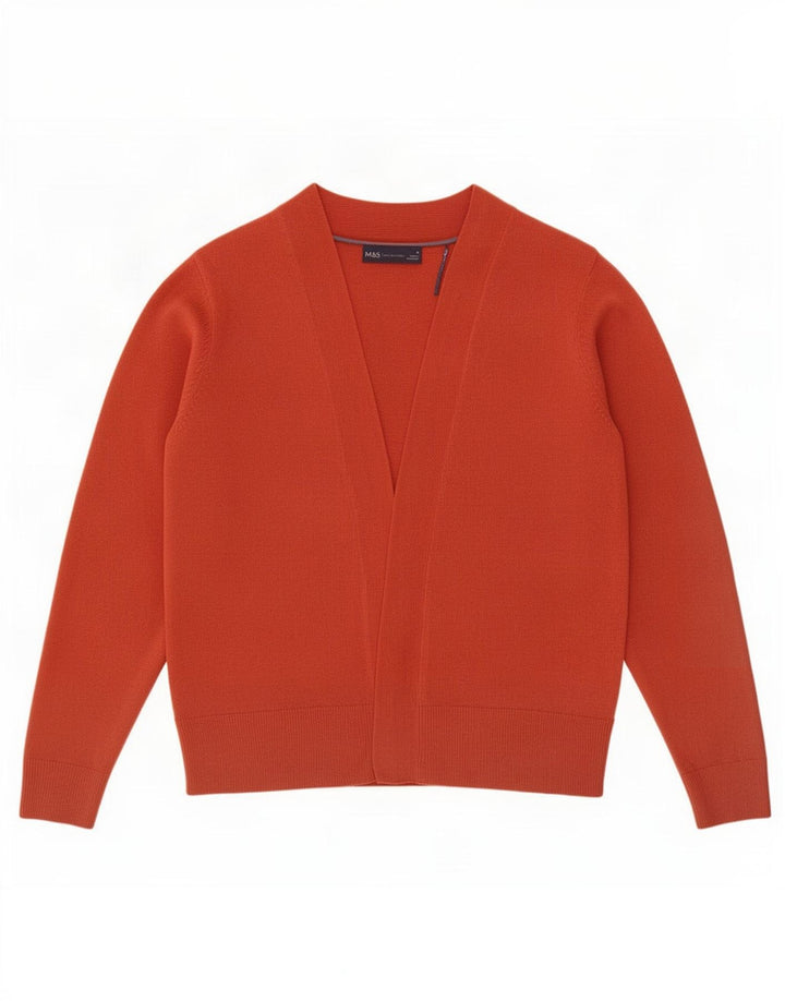 Maglione cardigan aperto da donna Marks & Spencer UK 14 Acrilico marrone medio