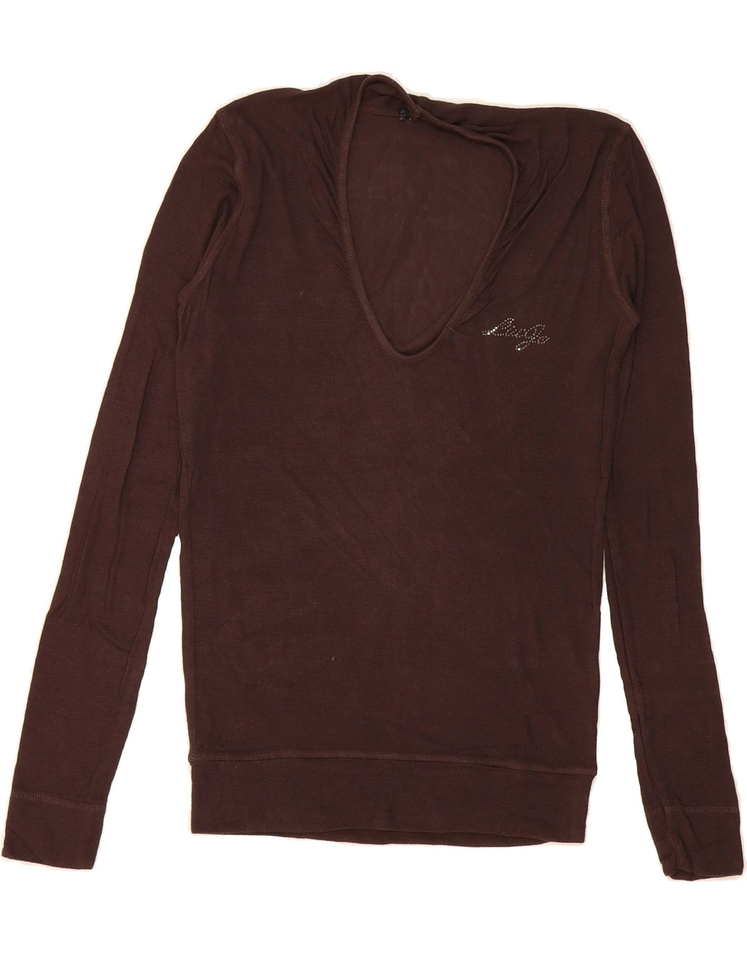 LIU JO Womens Top Long Sleeve IT 44 Medium Brown Viscose Vintage Liu Jo and Second-Hand Liu Jo from Messina Hembry 