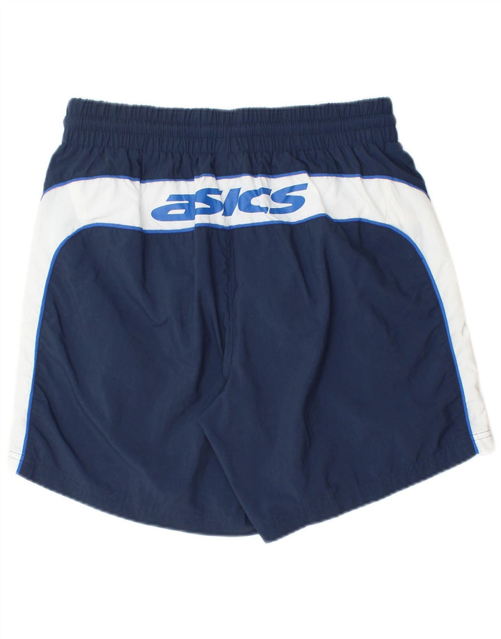Asics Pantaloncini sportivi grafici da uomo di grandi dimensioni in poliammide color block blu navy