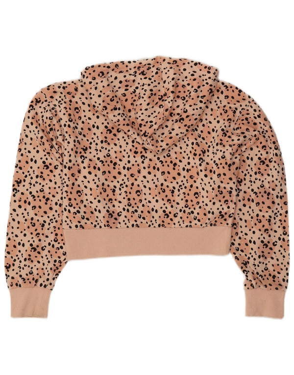 Felpa con cappuccio corta da donna VANS UK 10 piccolo cotone rosa con stampa animalier