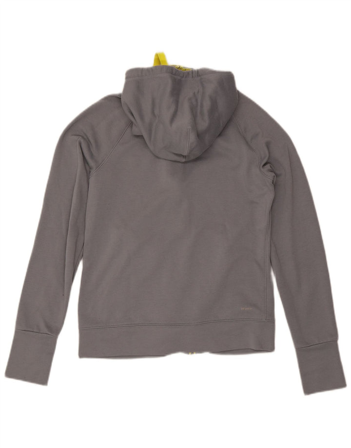 Maglione con cappuccio e zip ADIDAS da donna Climalite UK 8/10 piccolo poliestere grigio
