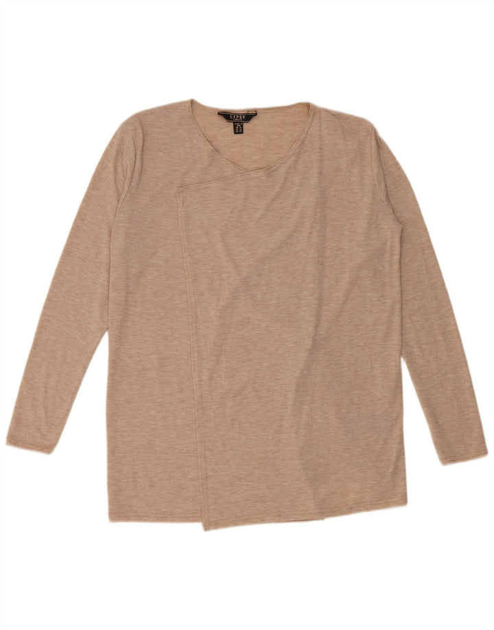 Top cardigan da donna Lipsy UK 14 grande viscosa beige