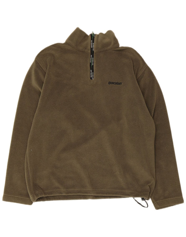 Maglione in pile da uomo Quiksilver con zip e collo piccolo in poliestere kaki