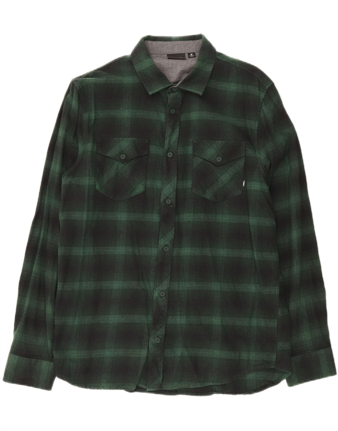 Camicia da uomo in flanella VANS in cotone scozzese verde medio