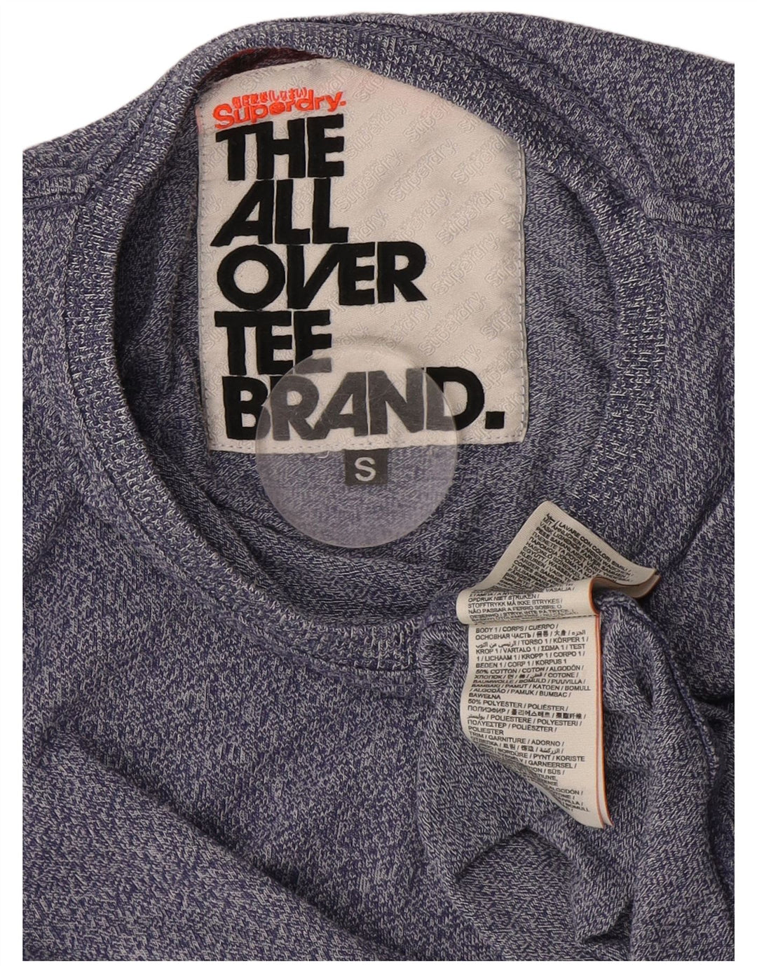 T-shirt grafica da uomo Superdry Top Small in cotone blu