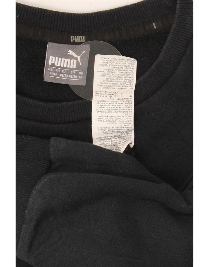 Felpa grafica da uomo Puma Felpa media in cotone nero