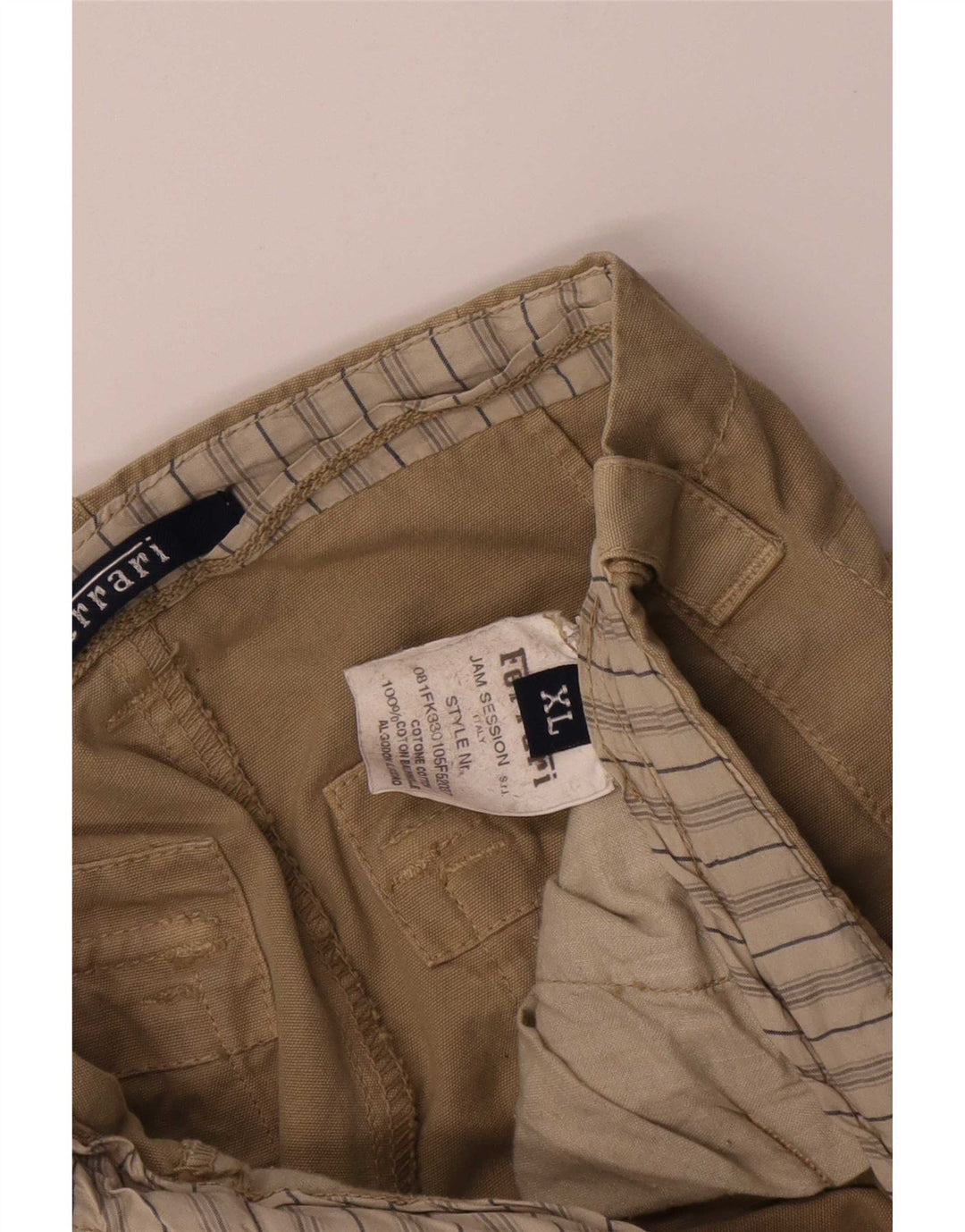 Pantaloni cargo dritti da donna Ferrari W32 L34 cotone beige