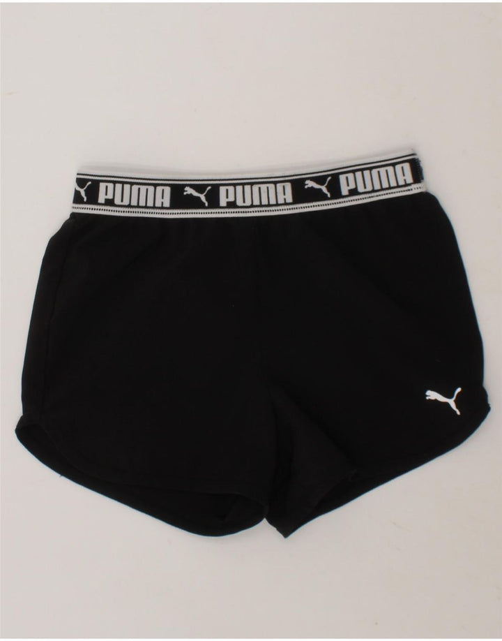 PUMA Girls Graphic Sport Shorts 9-10 Years  Black Polyester Vintage Puma and Second-Hand Puma from Messina Hembry 