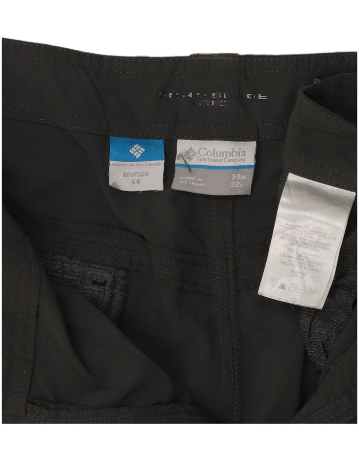 Pantaloni cargo dritti Columbia Omni-Shade da uomo W38 L27 poliestere grigio