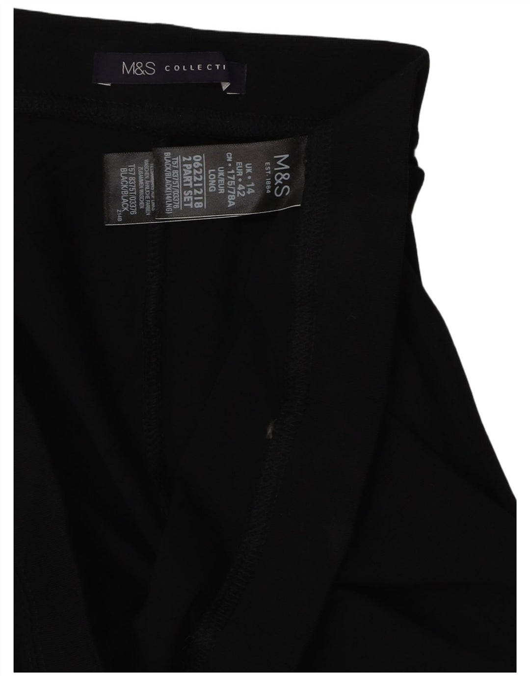 Leggings da donna Marks & Spencer UK 14 grande cotone nero