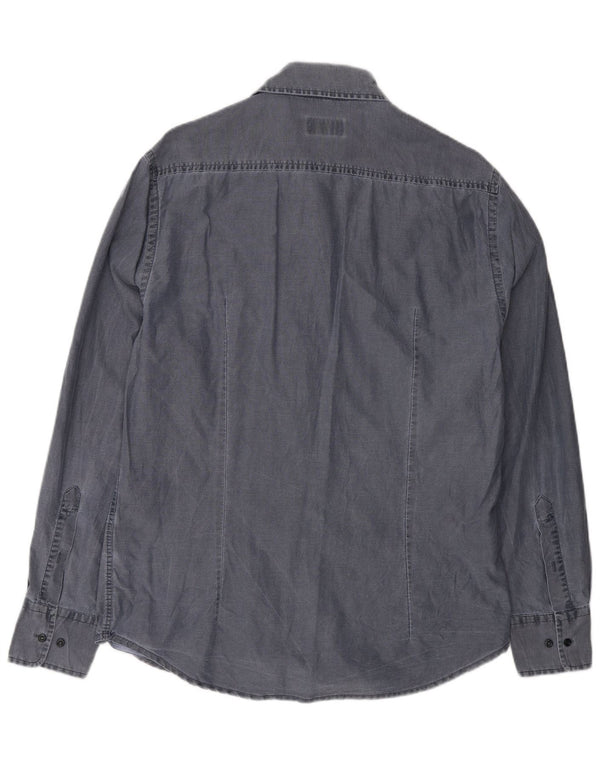 Camicia Kappa Uomo Large Blu Navy in cotone