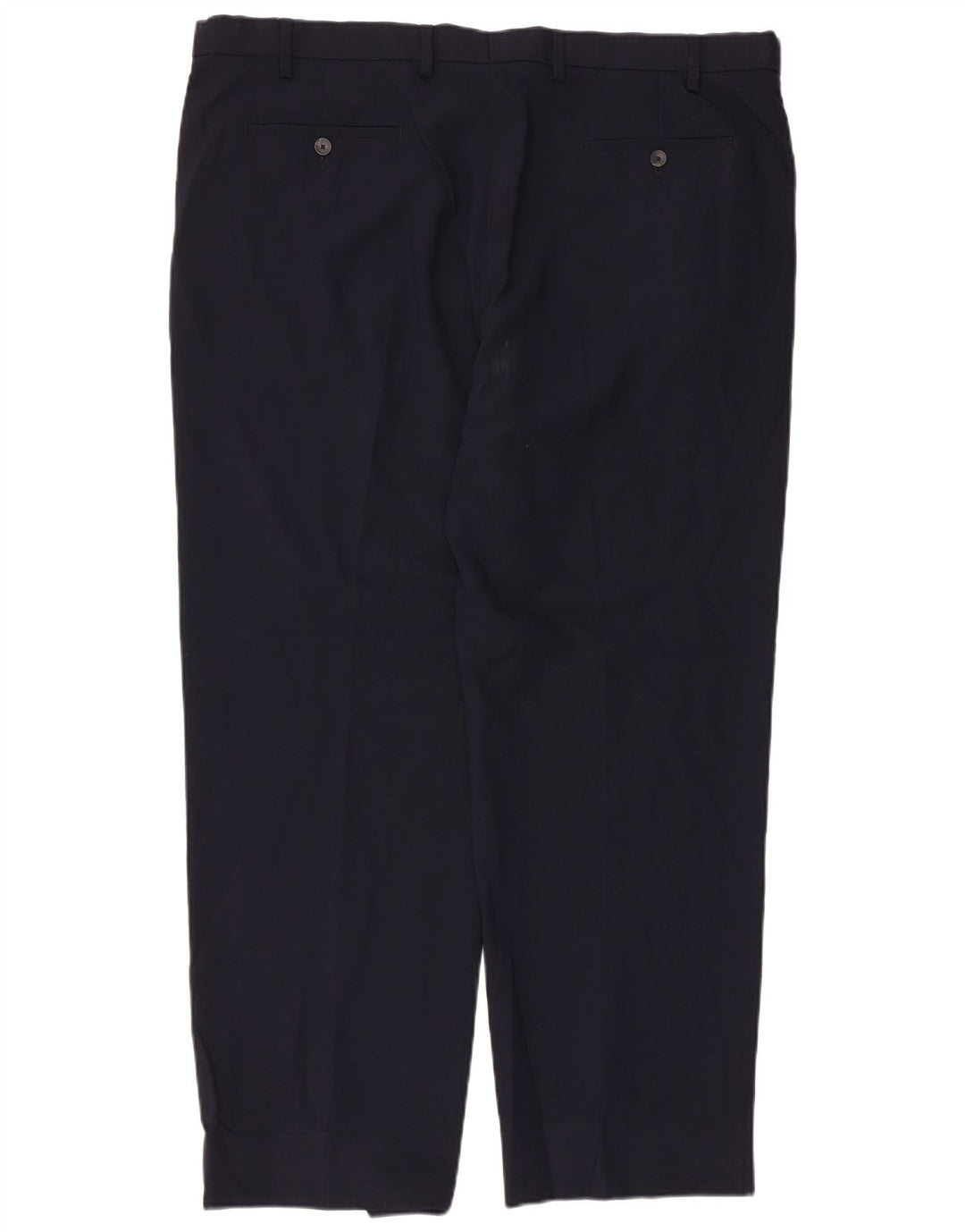 Pantaloni chino regolari da uomo Marks & Spencer W42 L30 poliestere blu navy