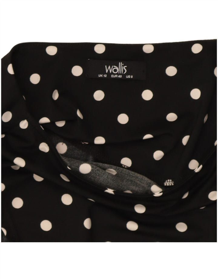 Abito a trapezio senza maniche da donna Wallis UK 12 medio nero a pois