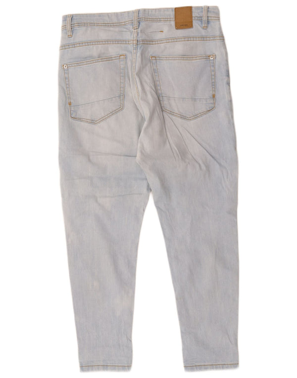Jeans corti slim invecchiati Zara da donna EU 40 medio W30 L25 cotone blu