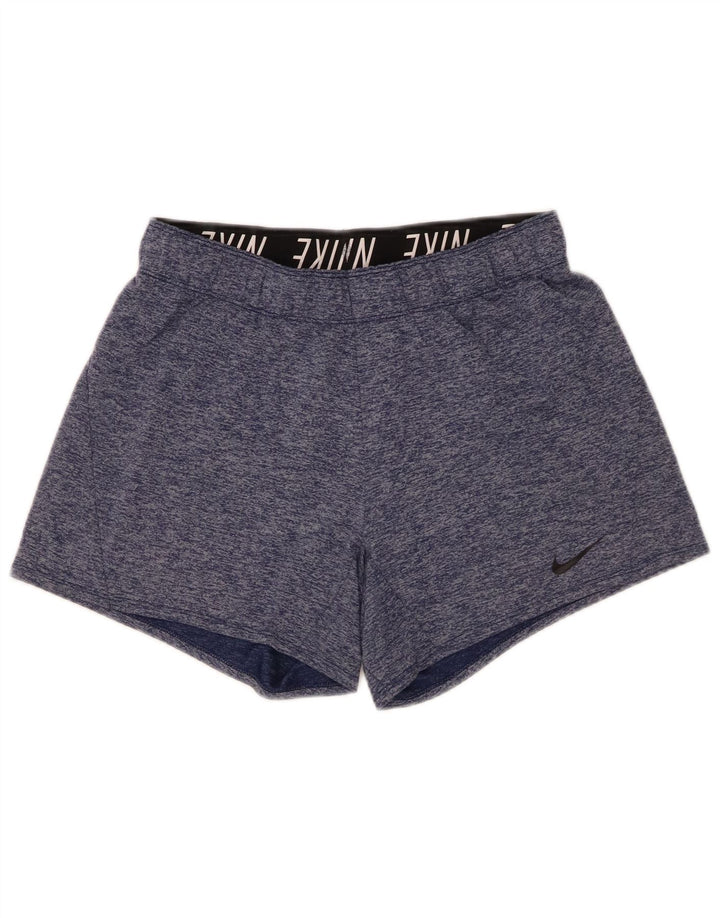 Pantaloncini sportivi Nike da donna Dri Fit UK 10 piccoli in poliestere screziato blu