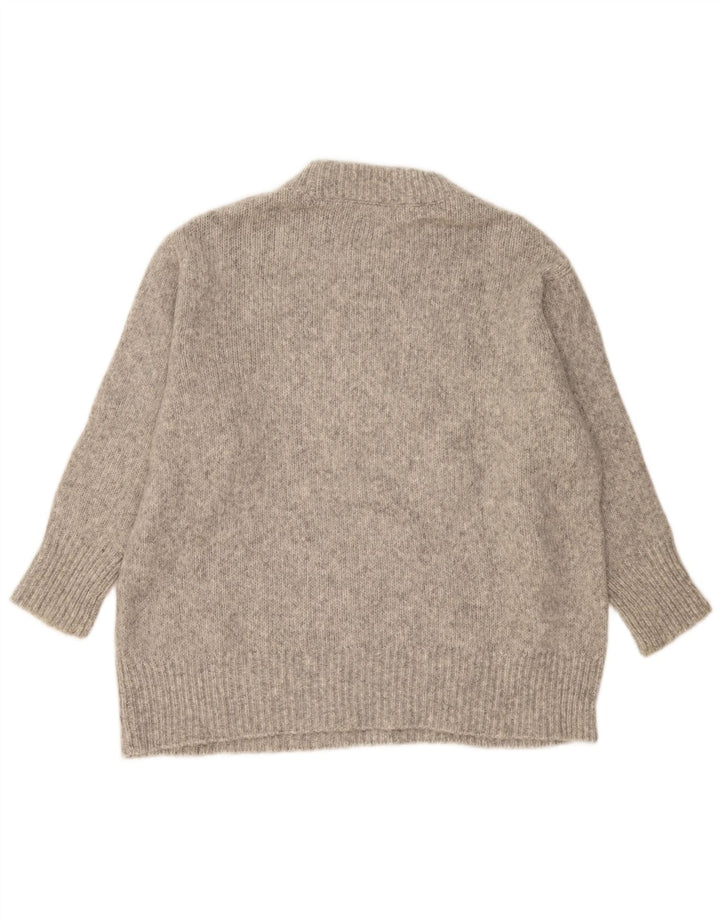 Maglione girocollo oversize da donna Zara UK 10 piccolo grigio screziato