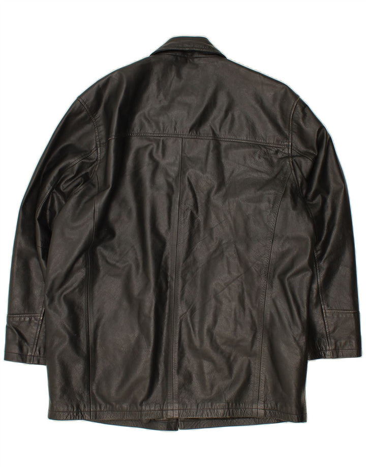 ST. BERNARD Mens Leather Jacket UK 42 XL Black Leather Vintage St. Bernard and Second-Hand St. Bernard from Messina Hembry 