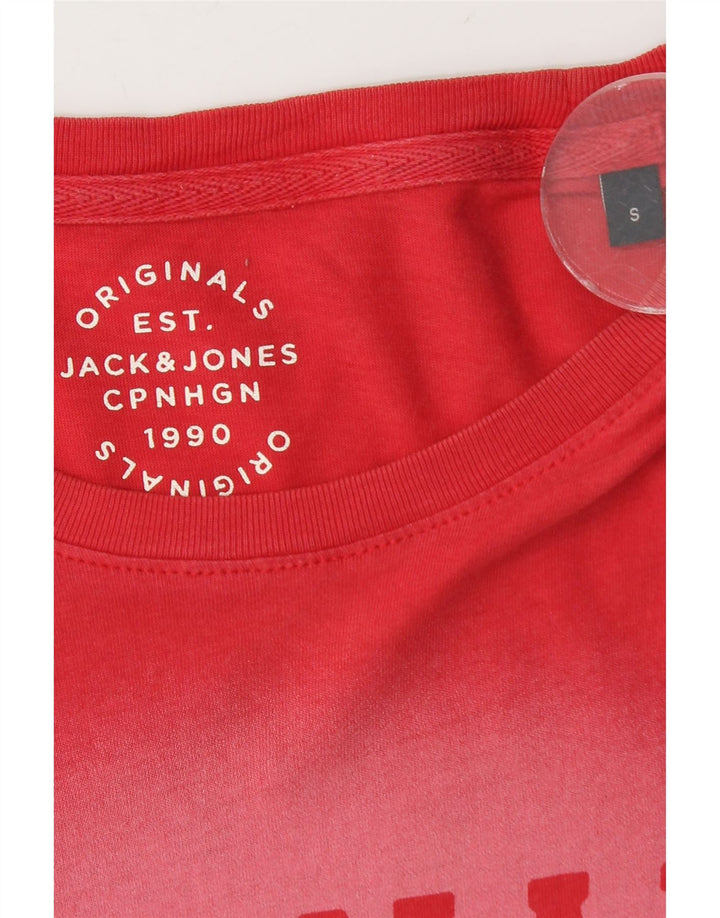 T-shirt grafica da uomo Jack & Jones Top piccola in cotone rosso