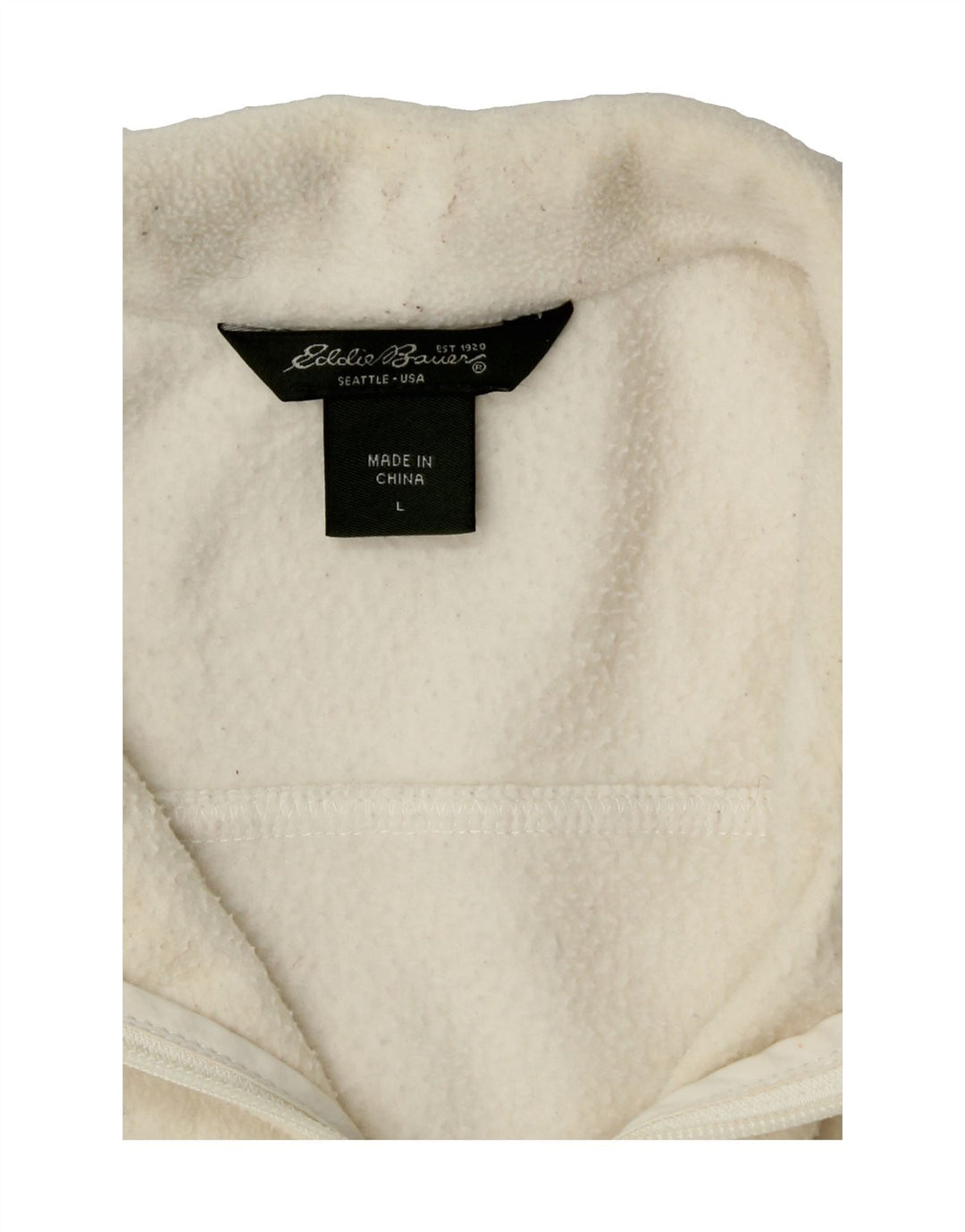 EDDIE BAUER Womens Fleece Gilet UK 16 Large Off White Polyester Vintage Eddie Bauer and Second-Hand Eddie Bauer from Messina Hembry 