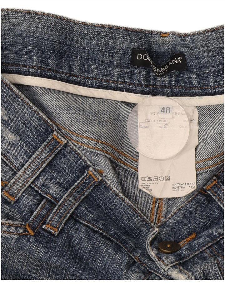 Jeans dritti invecchiati da uomo Dolce & Gabbana IT 48 medio W32 L33 blu