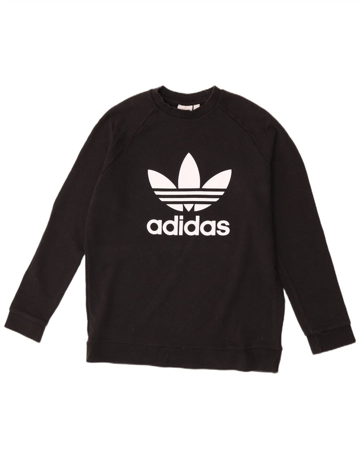 Felpa grafica da uomo Adidas Maglione grande cotone nero