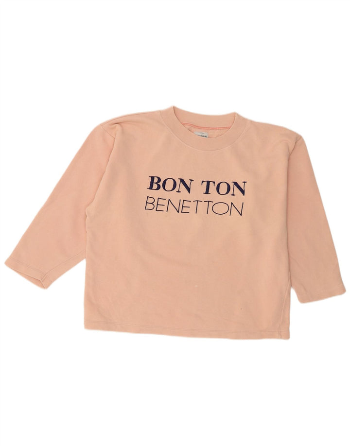 Felpa oversize con grafica da donna Benetton UK 14 Rosa medio