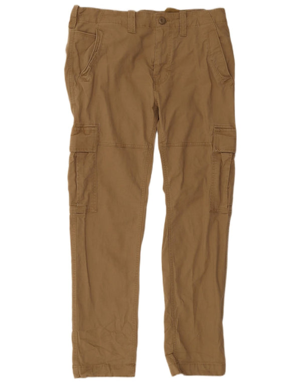 Superdry Mens Straight Cargo Trousers W32 L29 Beige Cotton