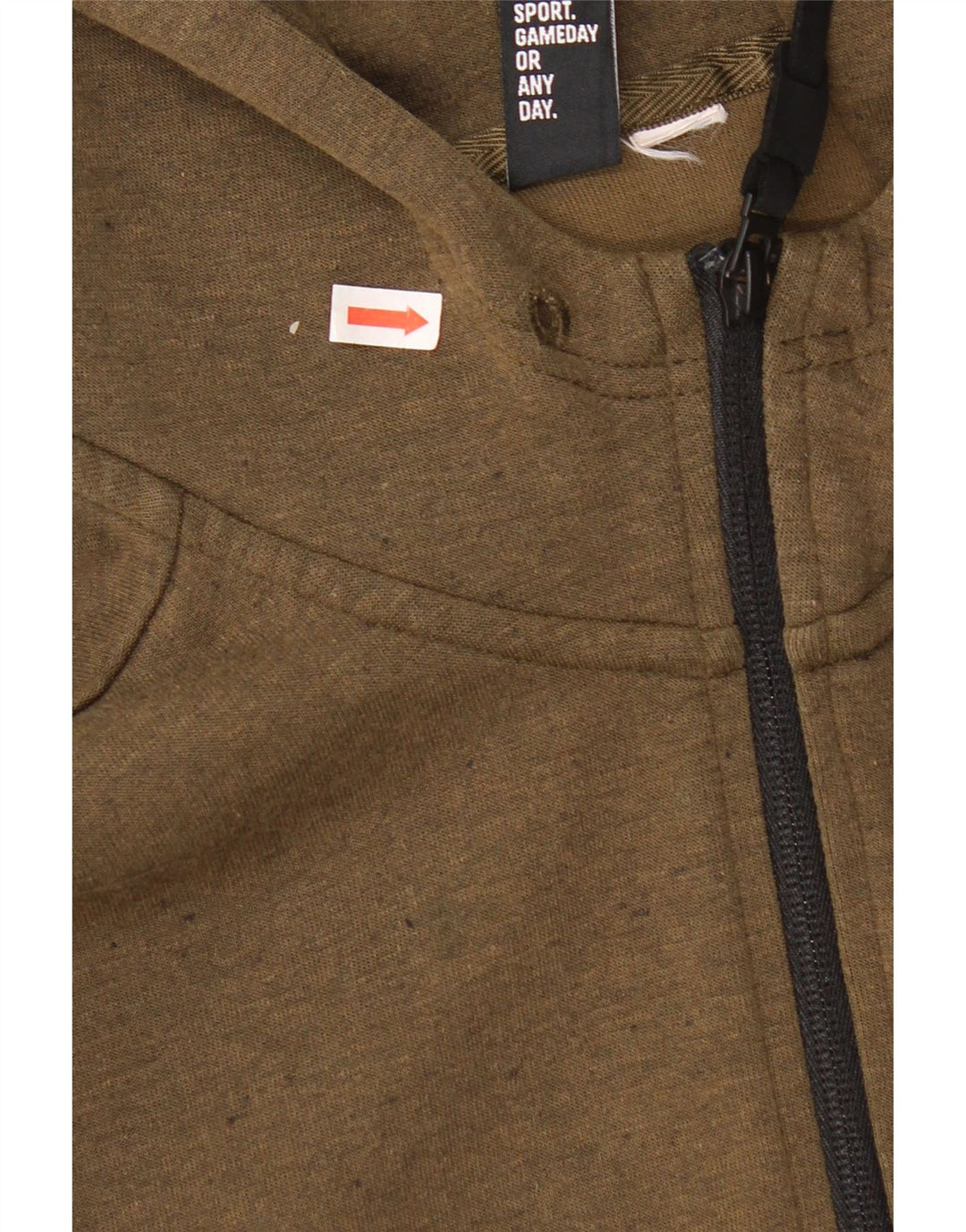 Maglione con cappuccio e zip grafica Adidas da uomo medio kaki