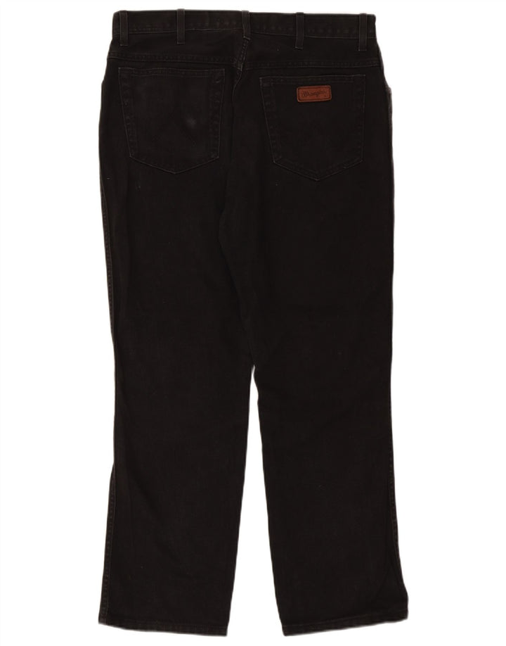 Jeans dritti da uomo Wrangler vestibilità regolare W36 L30 cotone nero