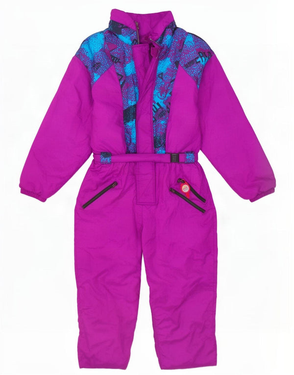 Tuta da sci oversize con grafica vintage da donna UK 16 Large Viola in poliammide