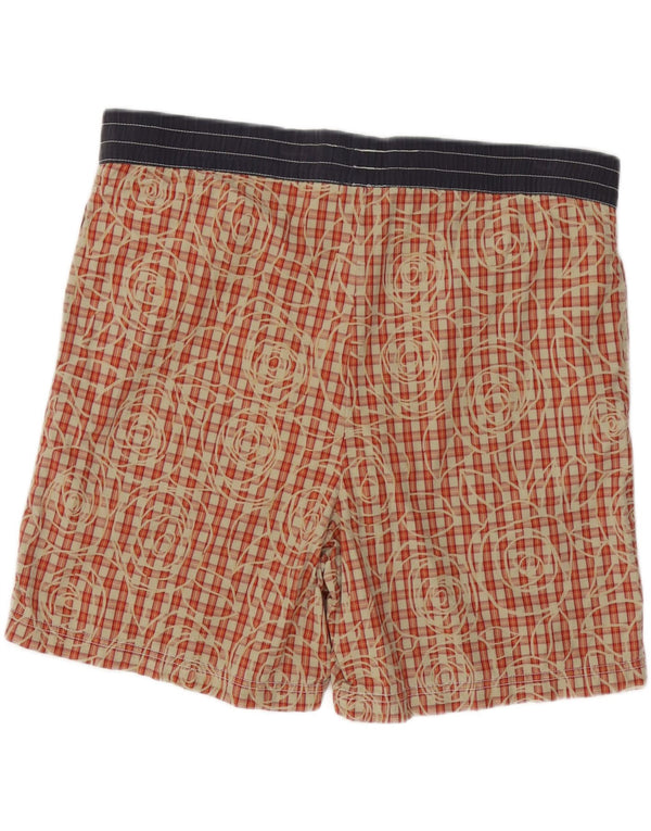 Pantaloncini da bagno da uomo Tommy Hilfiger in cotone a quadri rossi medi