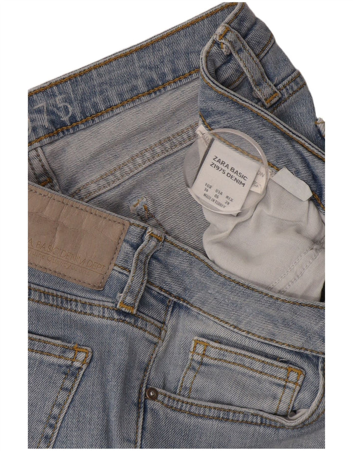 Jeans slim invecchiati da donna Zara EU 38 piccoli W28 L26 blu