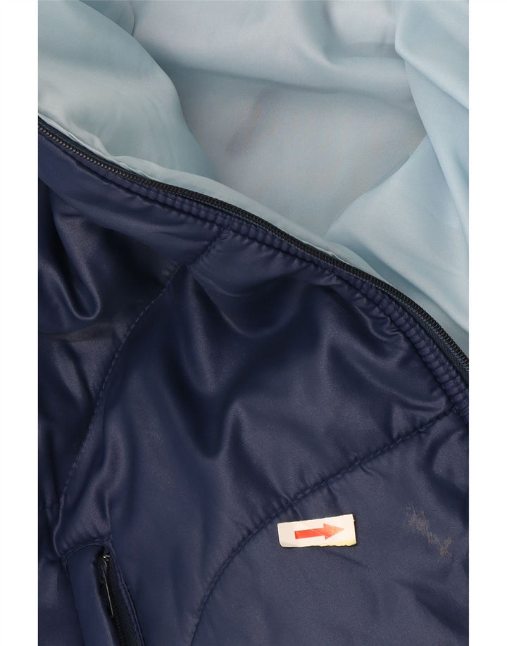 Giacca imbottita vintage da uomo IT 54 2XL Blu Navy in poliammide