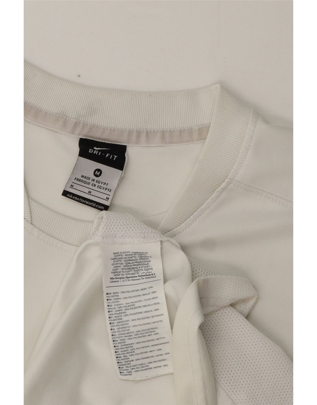 T-shirt Nike Dri Fit da uomo, top in poliestere bianco medio