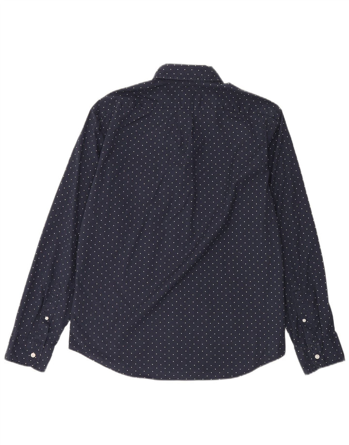 Camicia slim fit da uomo J. Crew in cotone a pois blu navy medio