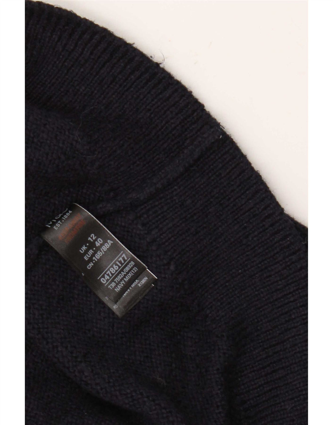Maglione maglione a collo alto da donna Marks & Spencer UK 12 medio blu navy