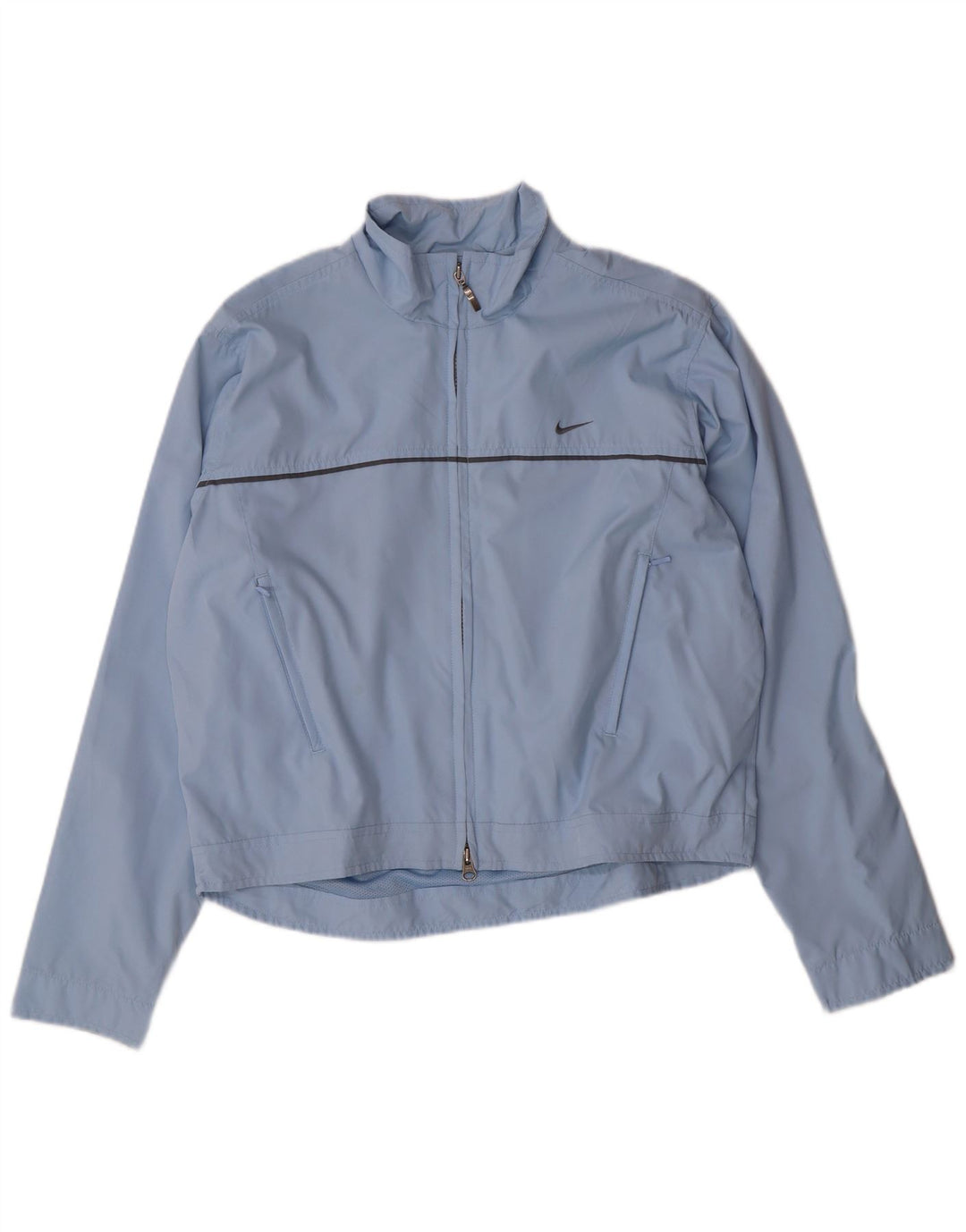 Nike Womens Tracksuit Top Jacket US 8/10 Medium Blue Polyester