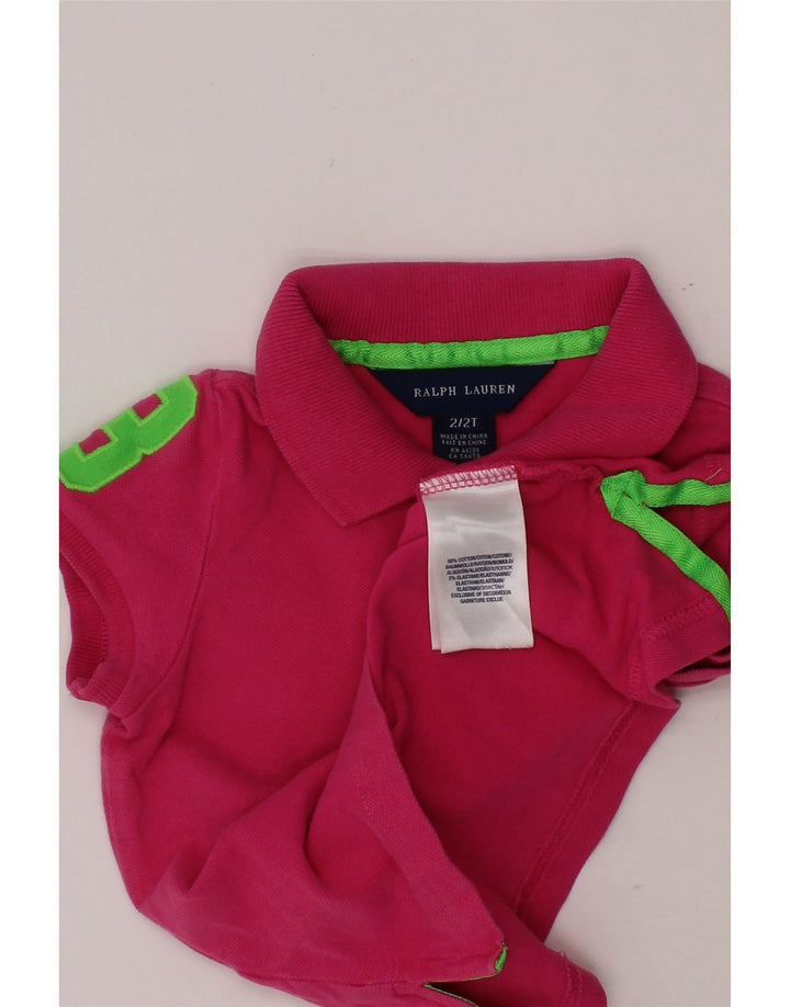 Polo grafica per bambina RALPH LAUREN 18-24 mesi in cotone rosa