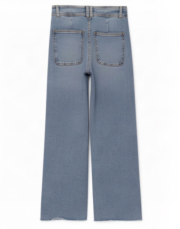 Jeans Zara per ragazze a gamba larga 11-12 anni W26 L25 Blu