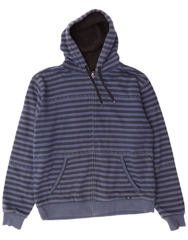 Maglione con cappuccio e zip Sherpa da uomo QUIKSILVER XL in cotone a righe blu