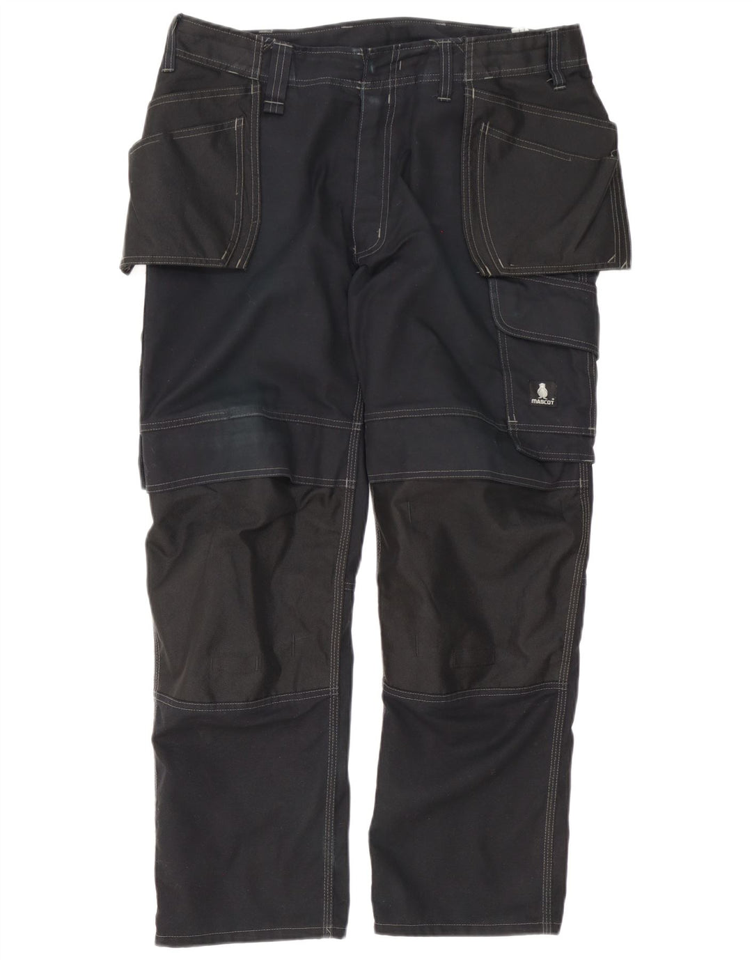 Pantaloni cargo dritti da uomo mascotte W36.5 L30 poliestere nero