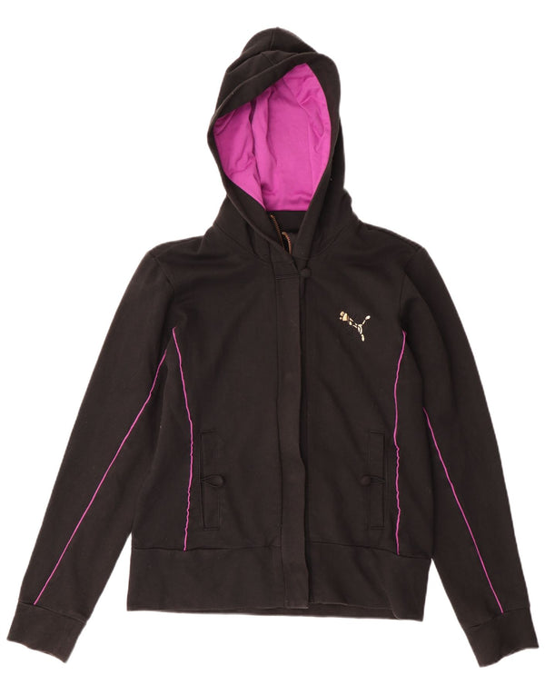 Felpa con cappuccio e zip da donna PUMA UK 12 cotone nero medio
