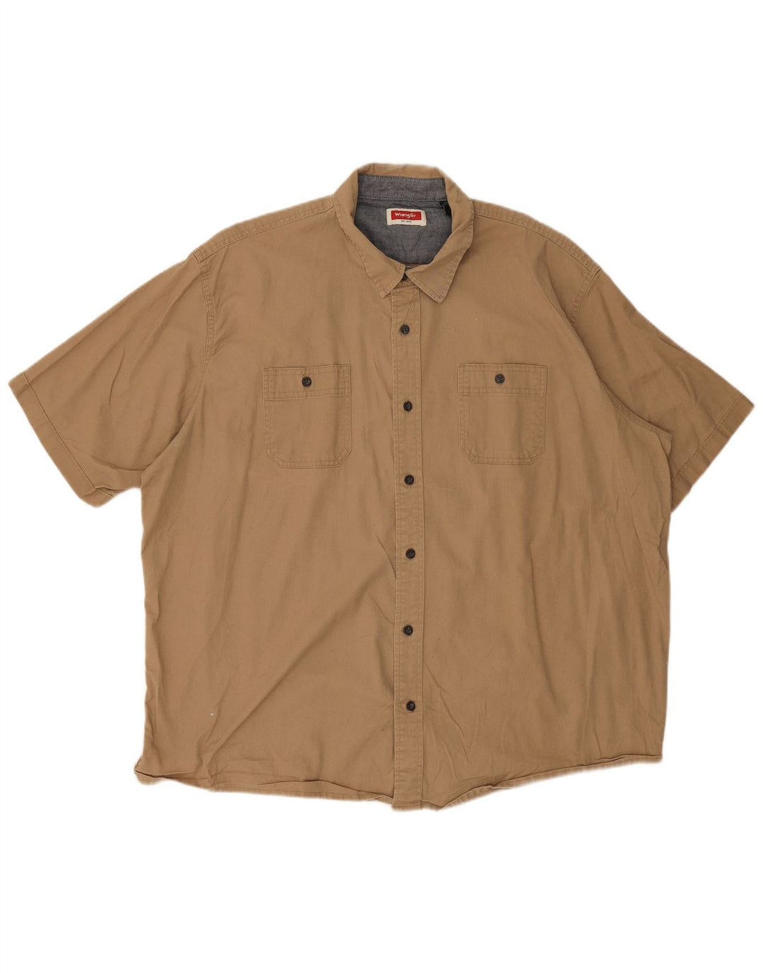 Camicia a maniche corte da uomo Wrangler 2XL in cotone beige