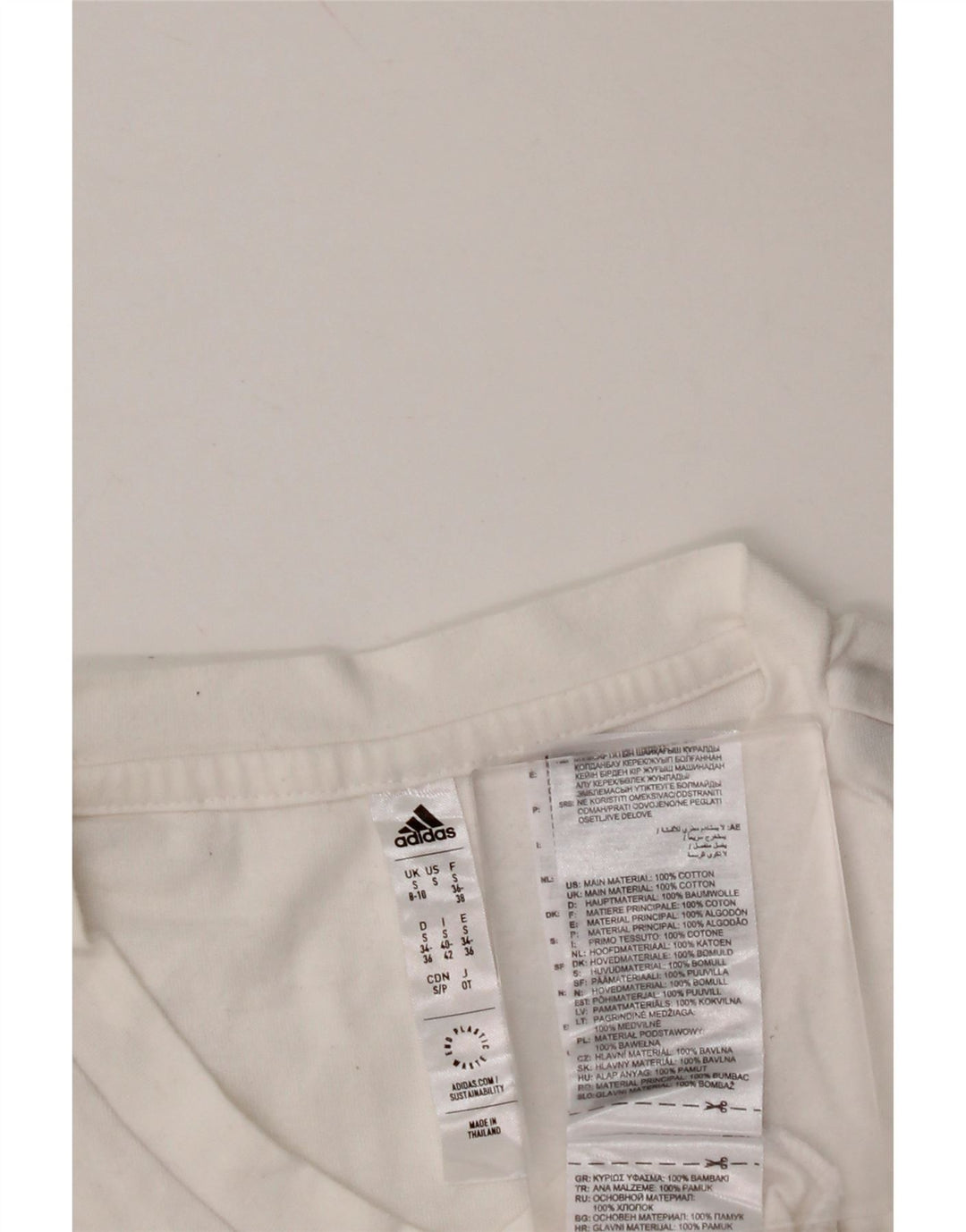 T-shirt da donna ADIDAS UK 8/10 piccola in cotone bianco