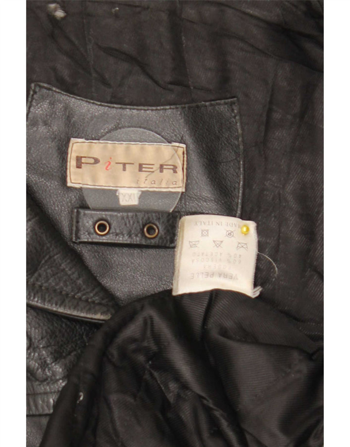 Giacca in pelle vintage da uomo UK 44 2XL Nera