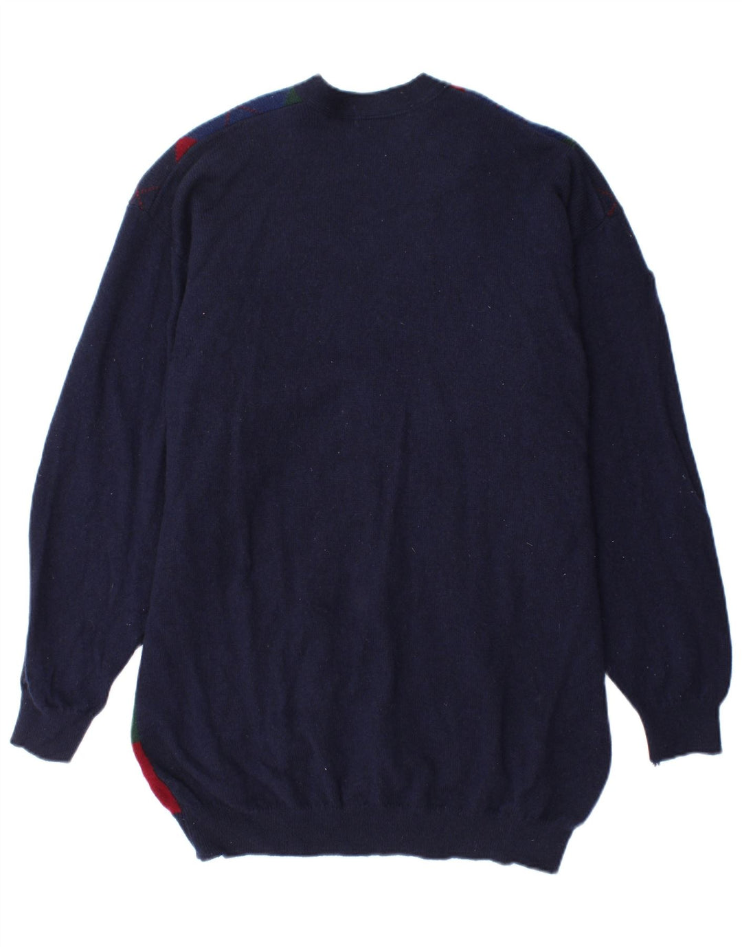 Maglione cardigan da uomo Marks & Spencer grande blu navy a rombi/diamante