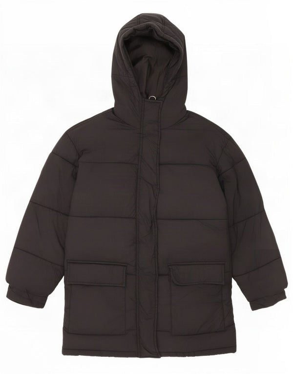 Cappotto imbottito oversize con cappuccio da donna Topshop UK 6 XS nylon nero