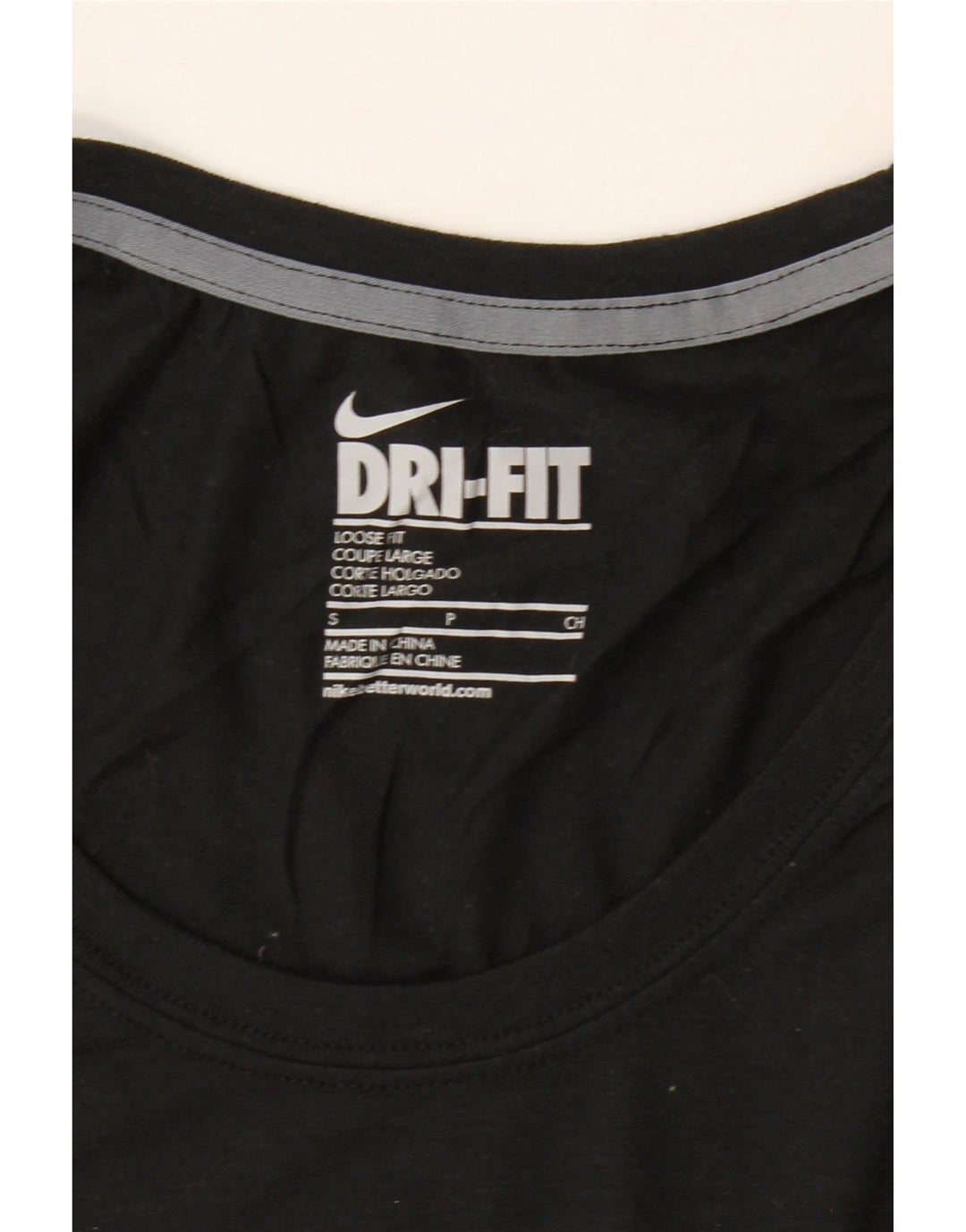 NIKE Womens Dri Fit Loose Fit Top Long Sleeve UK 10 Small Black Polyester Vintage Nike and Second-Hand Nike from Messina Hembry 